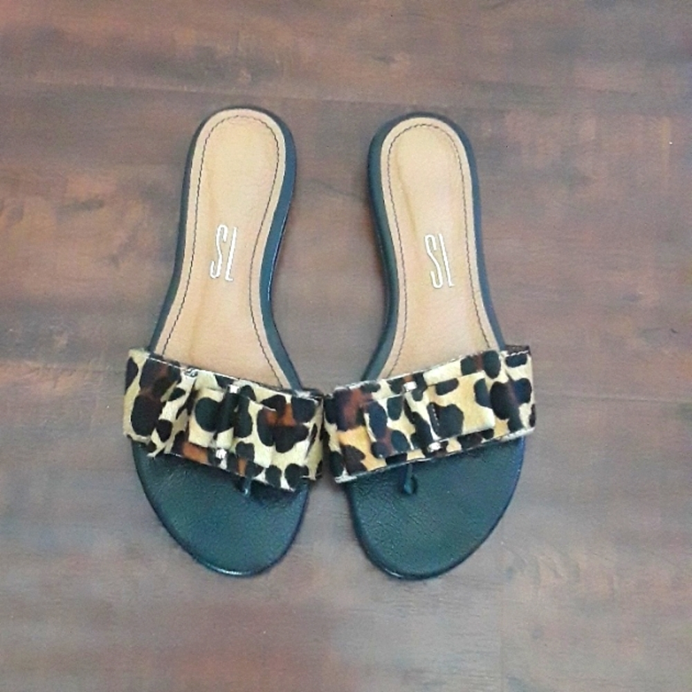 Santa Lolla Leather Leopard Sandals size EUR 39 / BRA 37